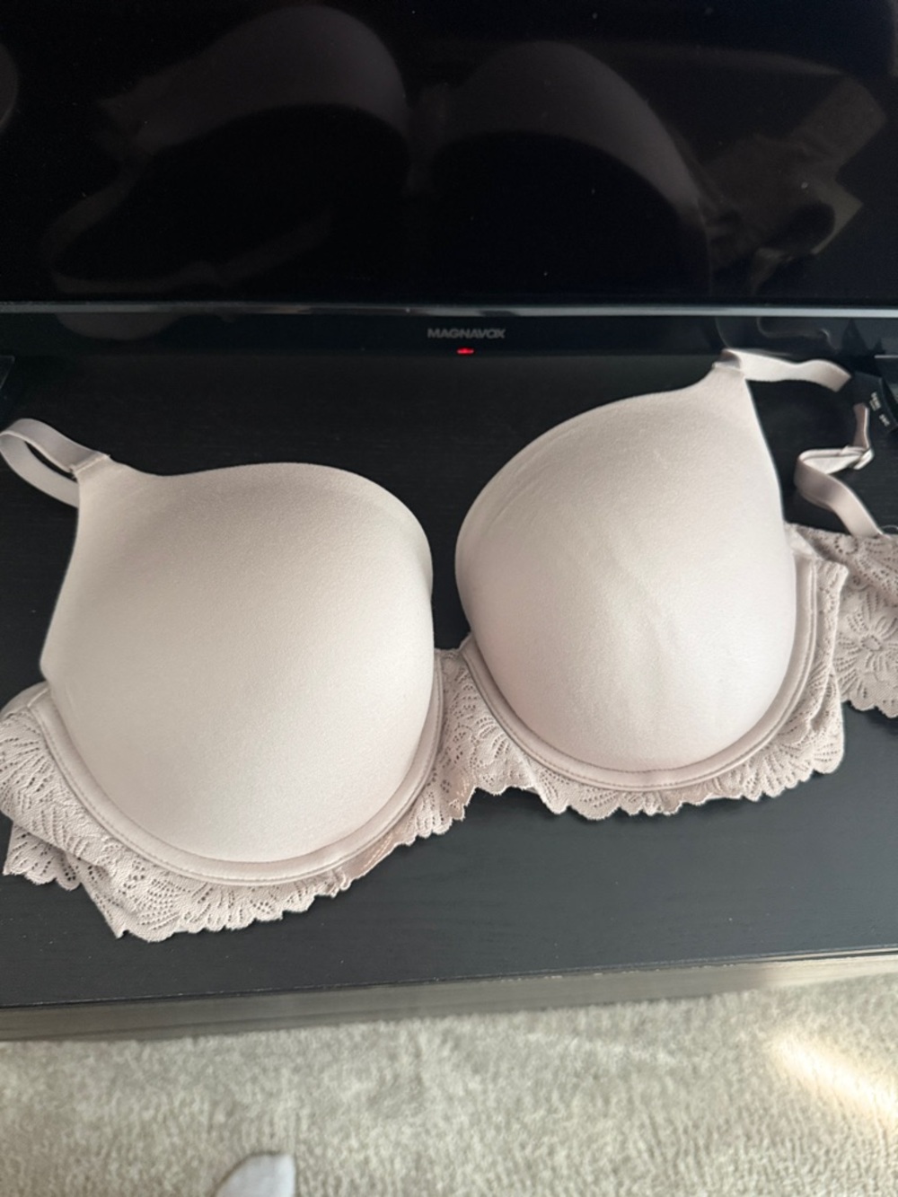 aerie Light Blush Lace-Trim Molded T-Shirt Bra